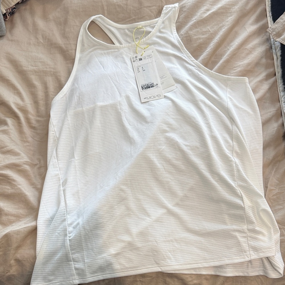 H&M White Racerback Mesh Tank Top